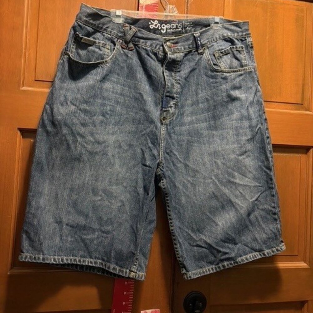 LRG Men's Baggy Denim Shorts 38(Fits‎ 40) Y2K 12" Inseam 14" LEG OPENING preown